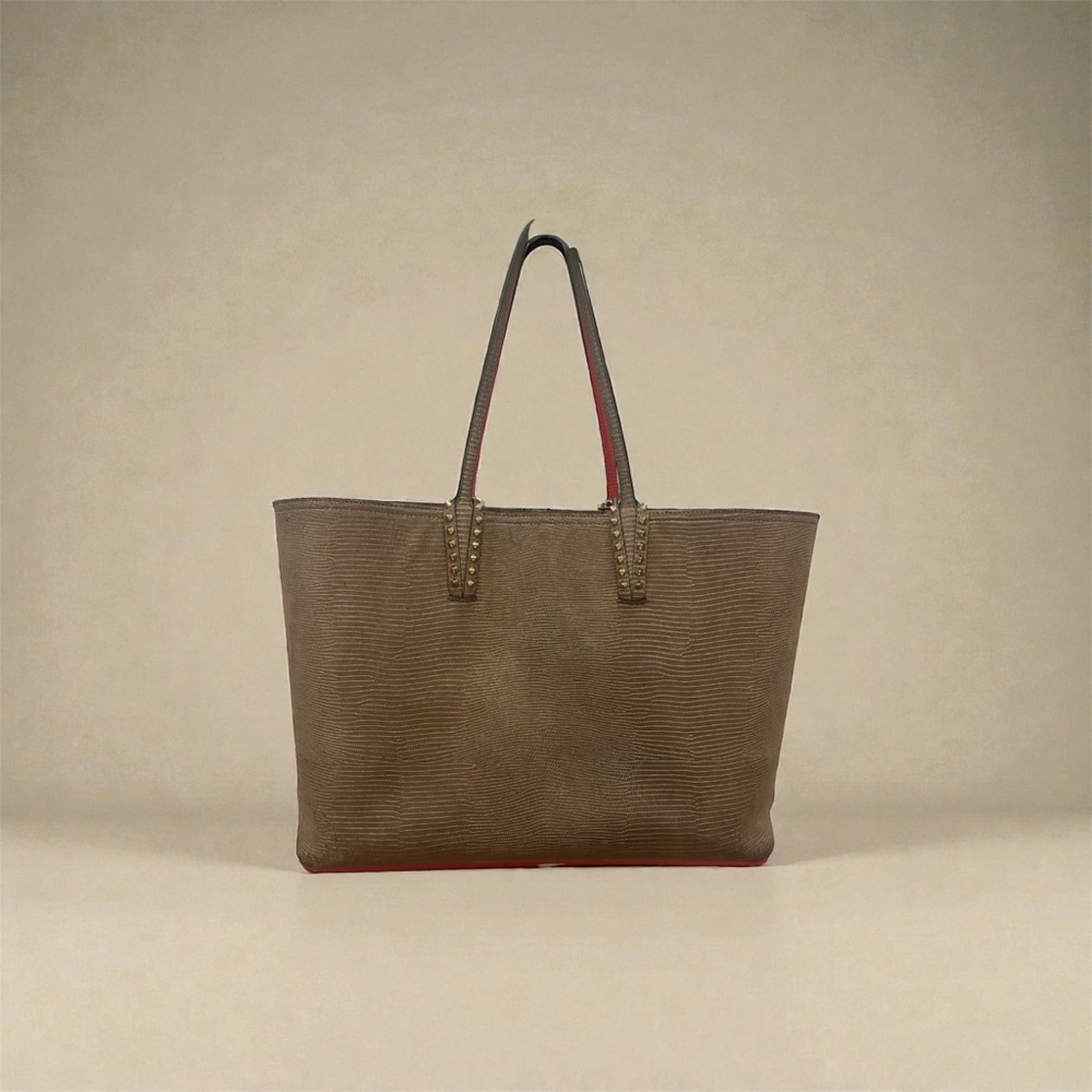 Christian Louboutin Brown Textured Large Cabata Tote